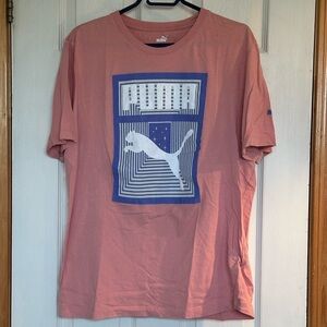 Puma Men’s Pink and purple Graphic Logo T-Shirt